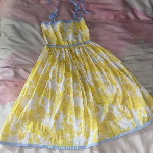 Yellow flower sun dress girls size 8